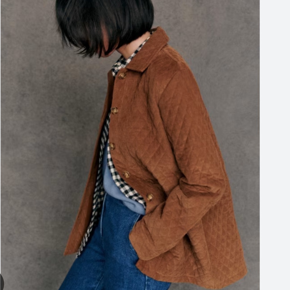 Sezane Brown Quilted Utility Jacket - image 1